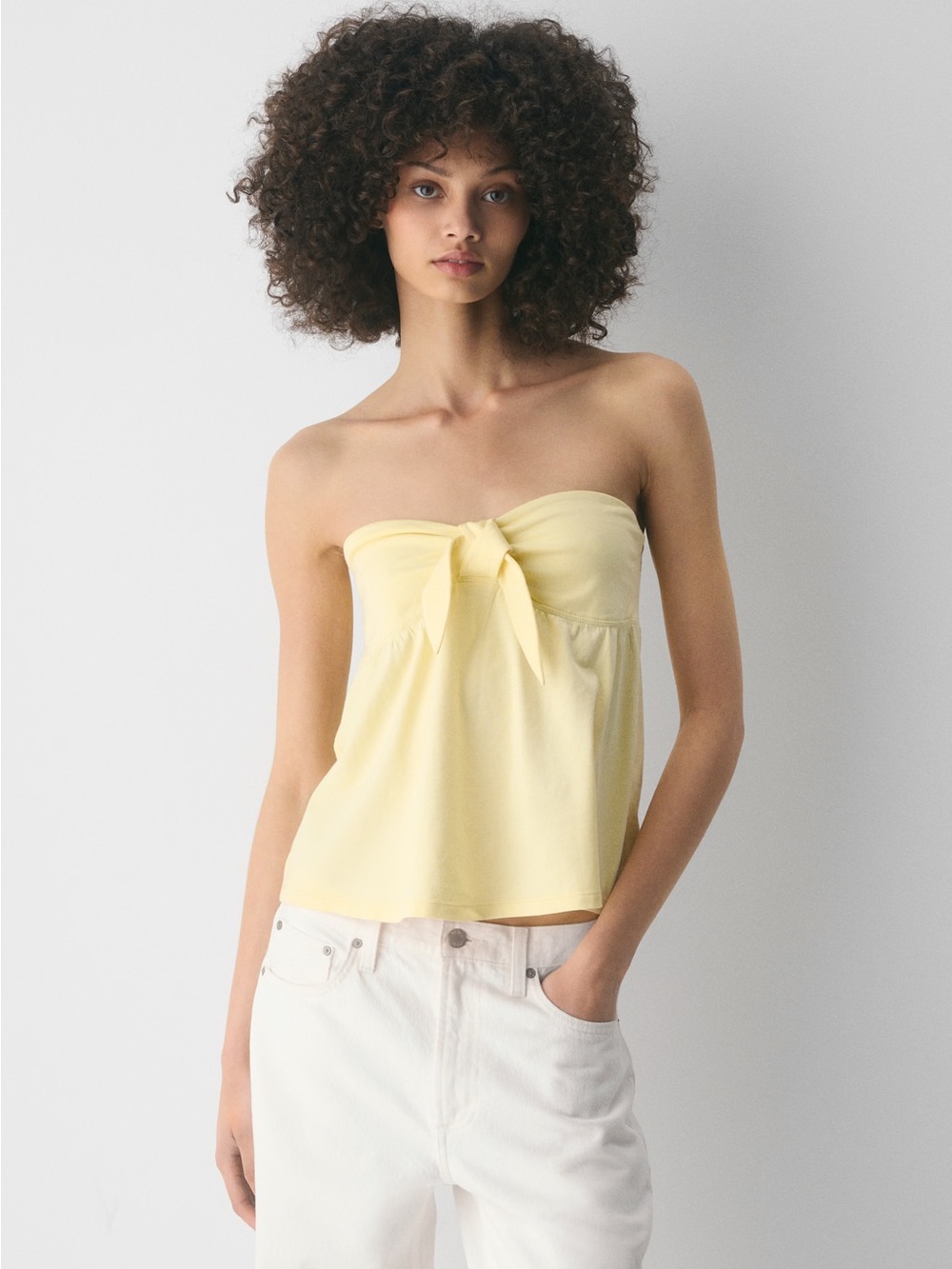 Aritzia Sunday Best Bardot Tube Top Lemonade
